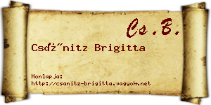 Csánitz Brigitta névjegykártya